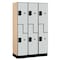 Salsbury Industries Wardrobe Locker, 45" W, 18" D, 76" H, (3) Wide, (6) Openings, Gray 27368GRY - alternate 1